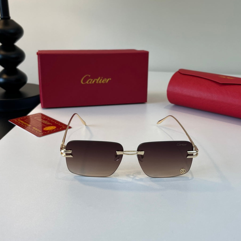 Cartier Lightweight Metal Rimless Silver Lens Sunglasses for Men & Wo - 432311 - detail image 2