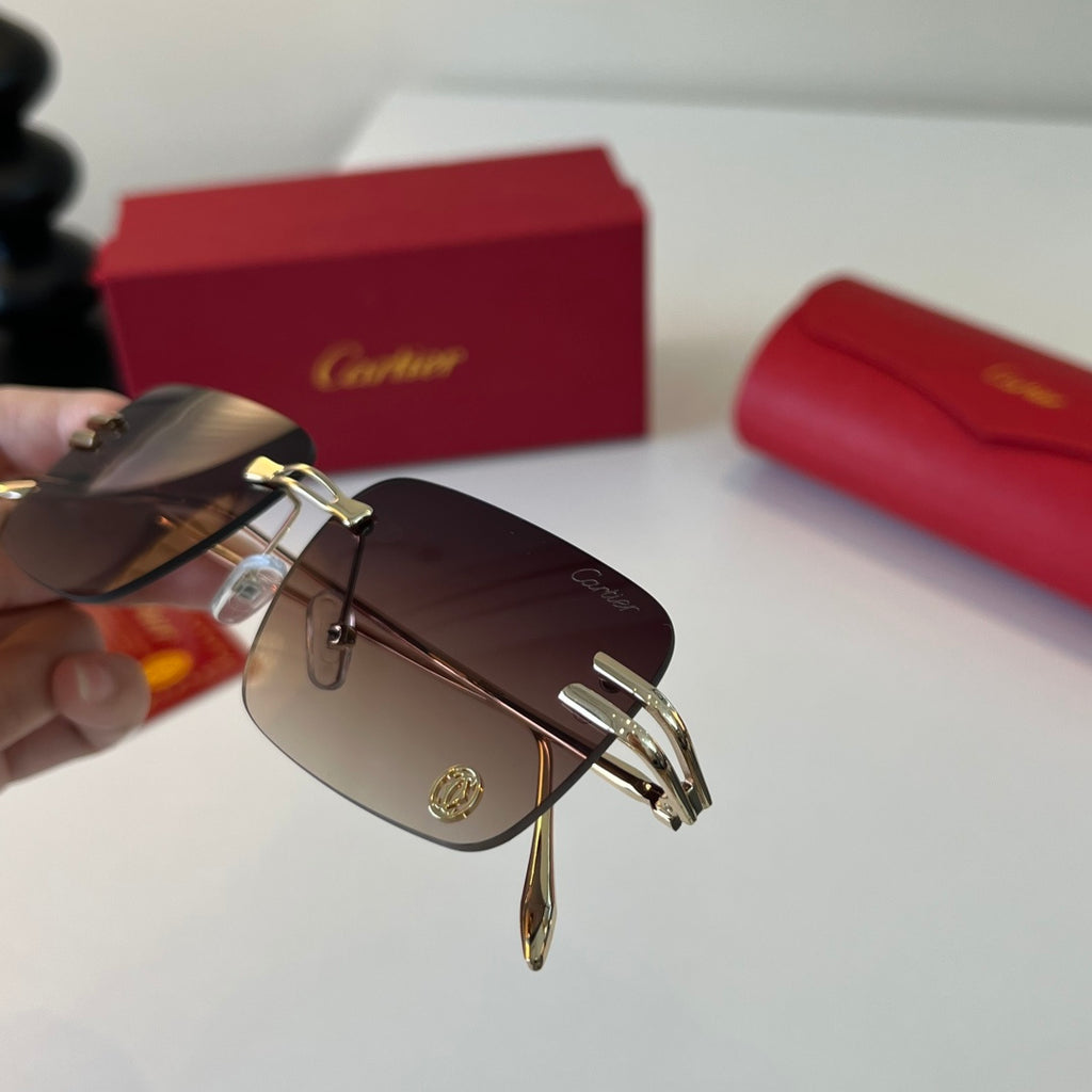 Cartier Lightweight Metal Rimless Silver Lens Sunglasses for Men & Wo - 399019 - detail image 6