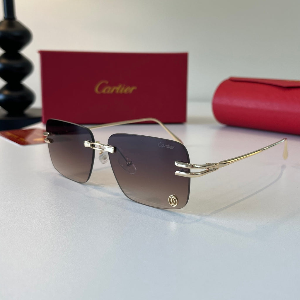 Cartier Lightweight Metal Rimless Silver Lens Sunglasses for Men & Wo - 358475 - detail image 3