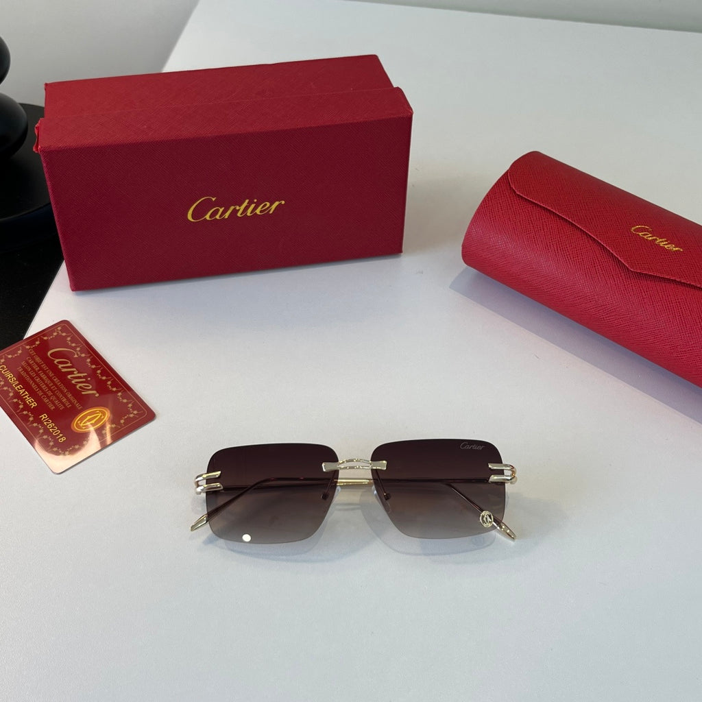 Cartier Lightweight Metal Rimless Silver Lens Sunglasses for Men & Wo - 465726 - detail image 4