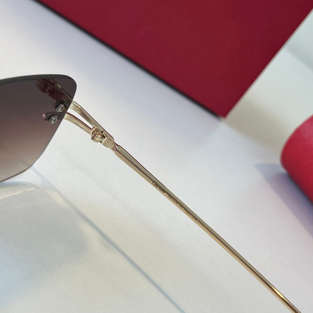 Cartier Lightweight Metal Rimless Silver Lens Sunglasses for Men & Wo - 358475 - detail image 9