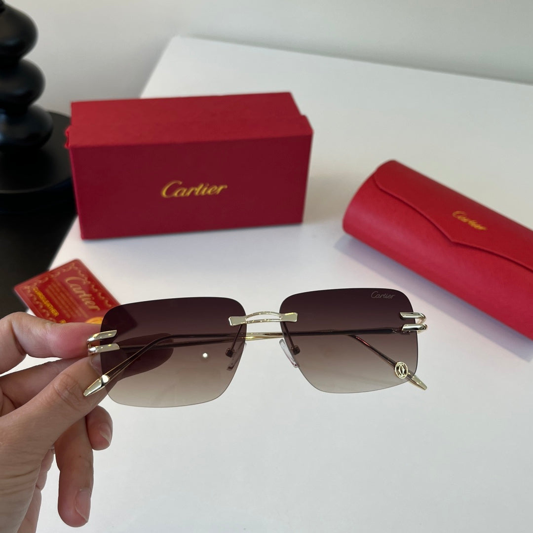 Cartier Lightweight Metal Rimless Silver Lens Sunglasses for Men & Wo - 399019 - detail image 5