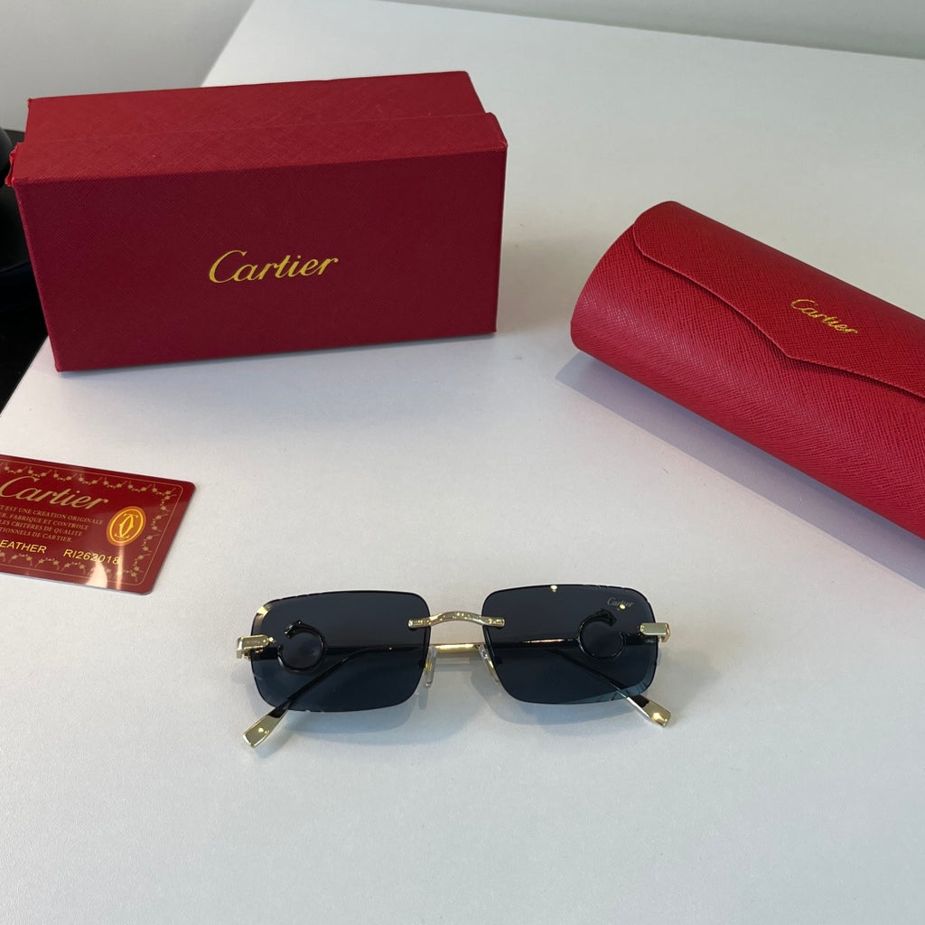 Cartier Lightweight Metal Rimless Silver Lens Sunglasses for Men & Wo - 399020 - detail image 4