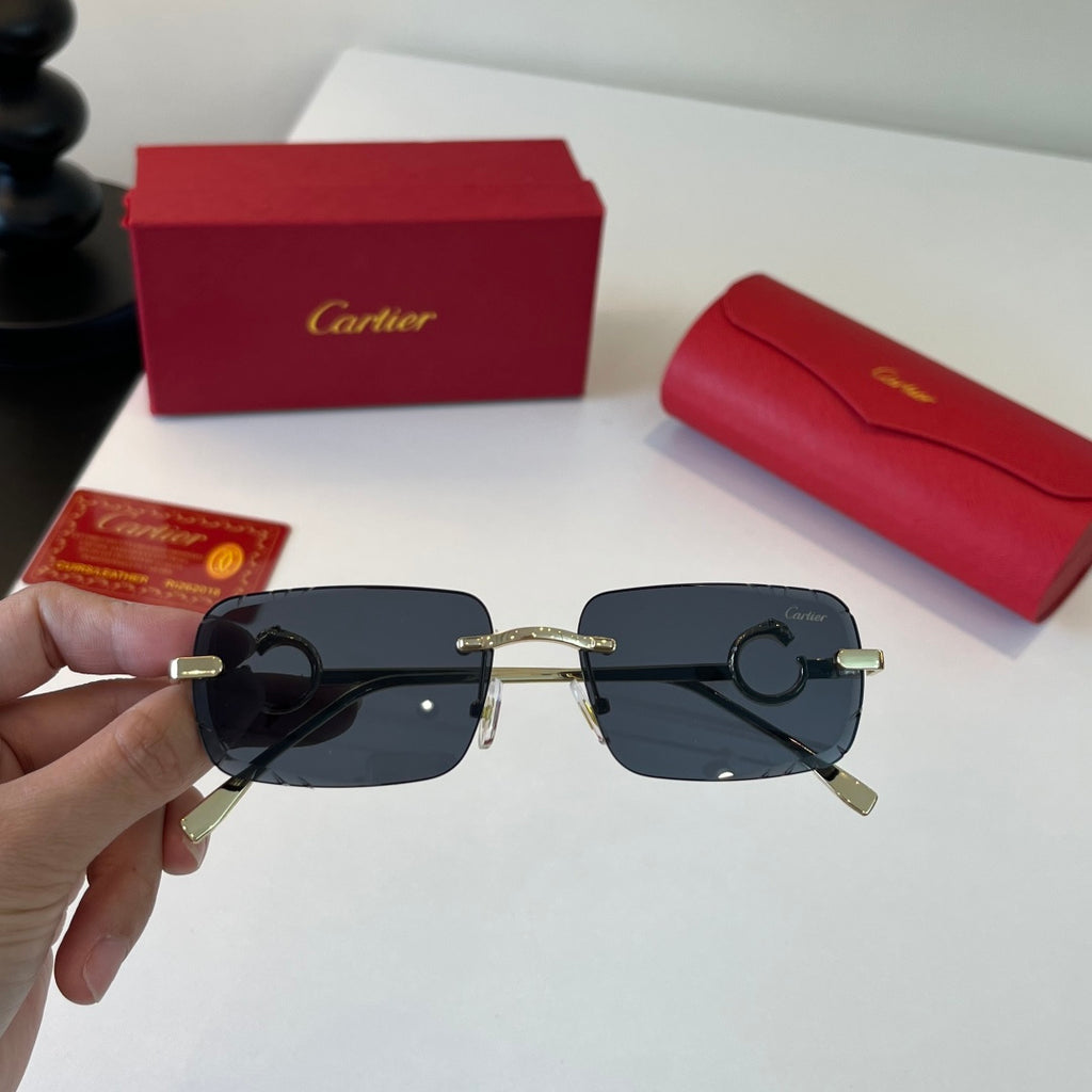 Cartier Lightweight Metal Rimless Silver Lens Sunglasses for Men & Wo - 399020 - detail image 5