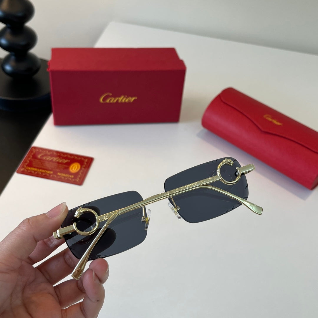 Cartier Lightweight Metal Rimless Silver Lens Sunglasses for Men & Wo - 399020 - detail image 8