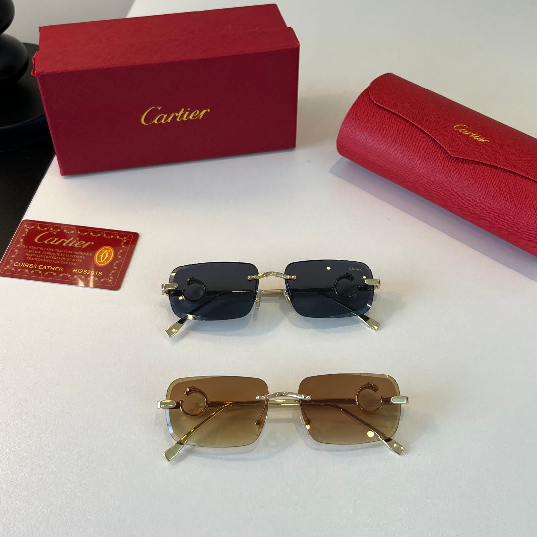 Cartier Lightweight Metal Rimless Silver Lens Sunglasses for Men & Wo - 399020 - detail image 11