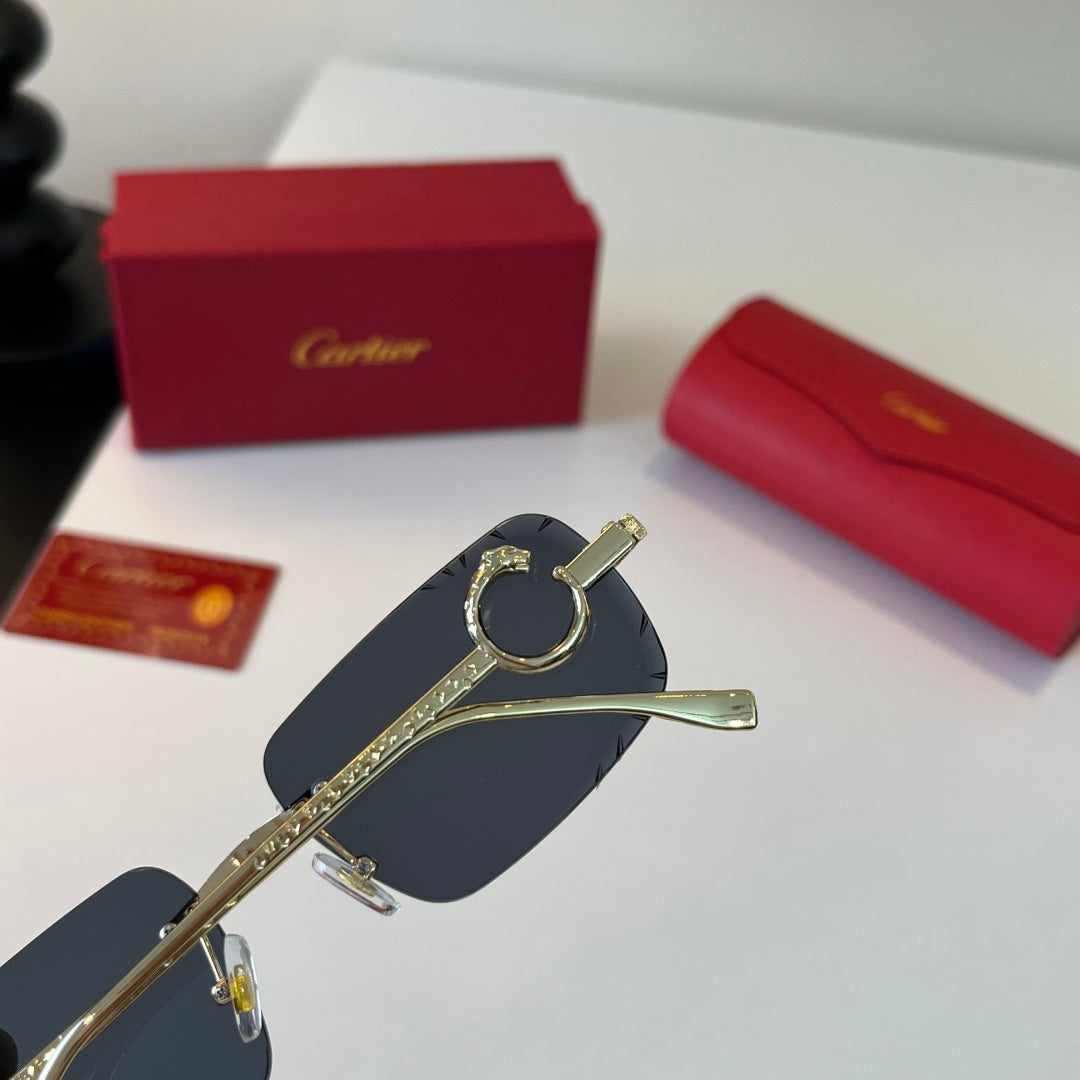 Cartier Lightweight Metal Rimless Silver Lens Sunglasses for Men & Wo - 399020 - detail image 7
