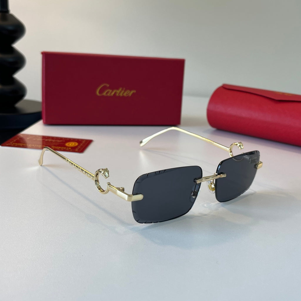 Cartier Lightweight Metal Rimless Silver Lens Sunglasses for Men & Wo - 399020