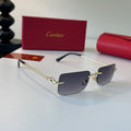 Cartier Lightweight Metal Rimless Silver Lens Sunglasses for Men & Wo - 399021