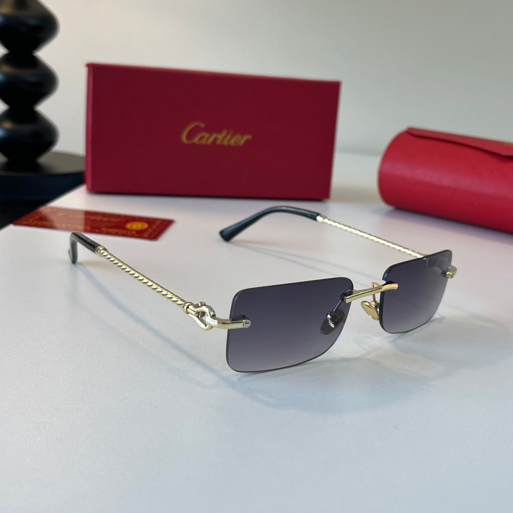 Cartier Lightweight Metal Rimless Silver Lens Sunglasses for Men & Wo - 432312