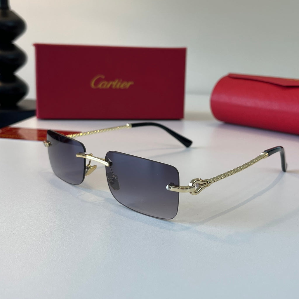 Cartier Lightweight Metal Rimless Silver Lens Sunglasses for Men & Wo - 358477 - detail image 3