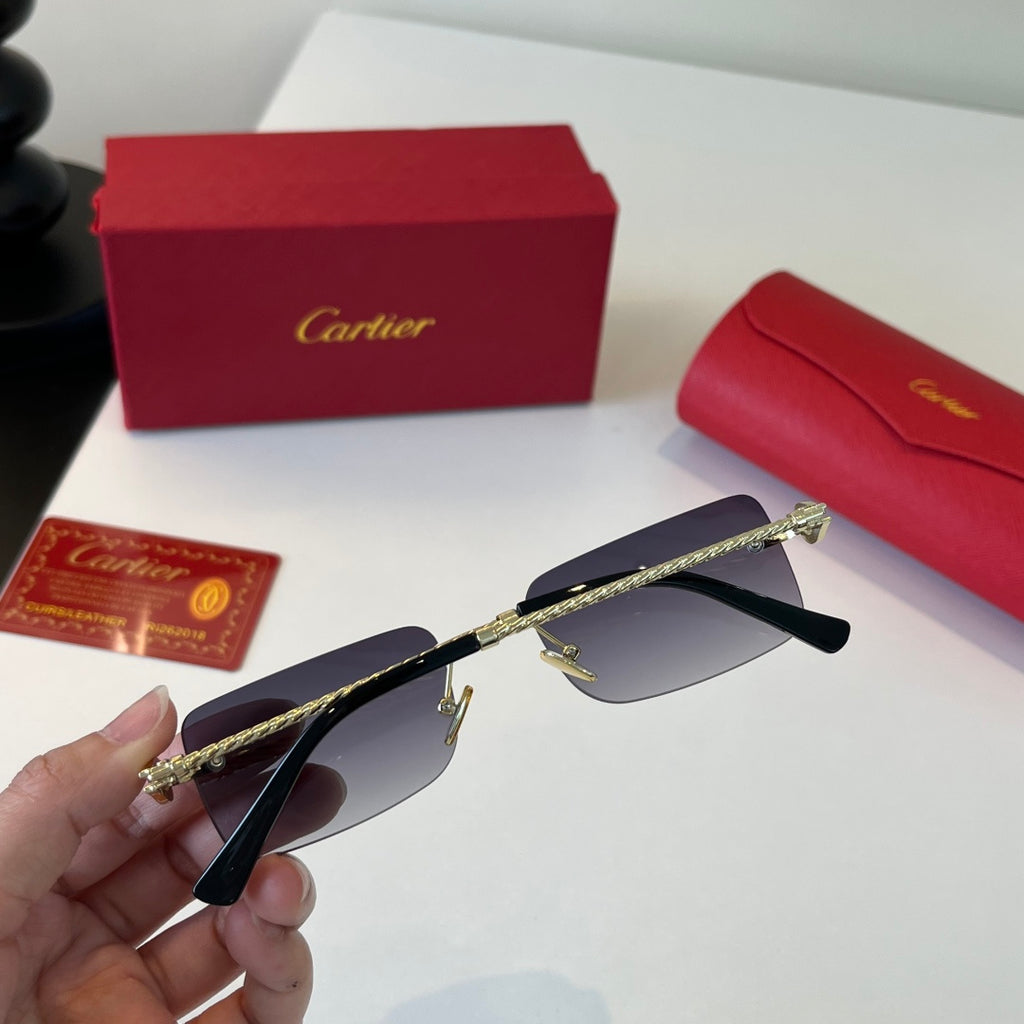 Cartier Lightweight Metal Rimless Silver Lens Sunglasses for Men & Wo - 399021 - detail image 4