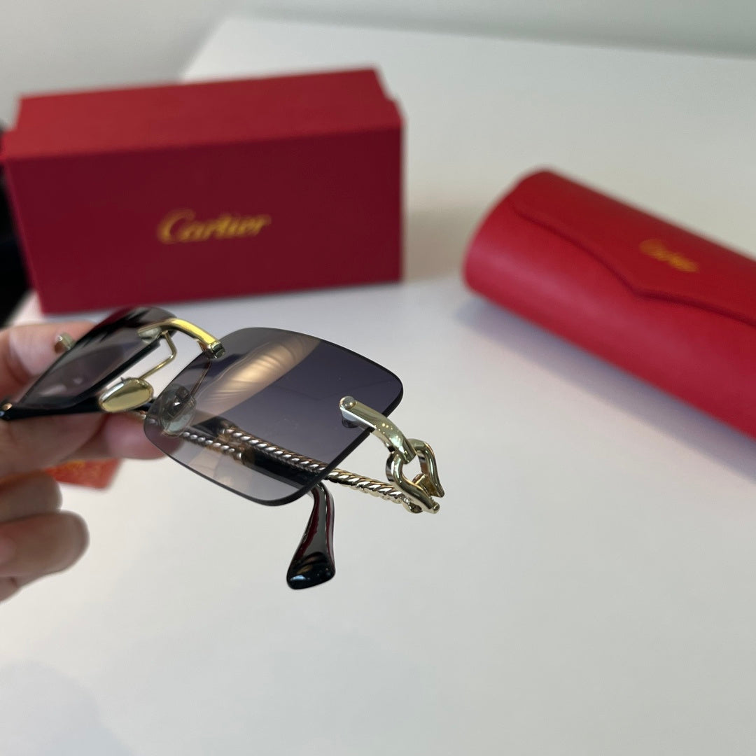 Cartier Lightweight Metal Rimless Silver Lens Sunglasses for Men & Wo - 399021 - detail image 7