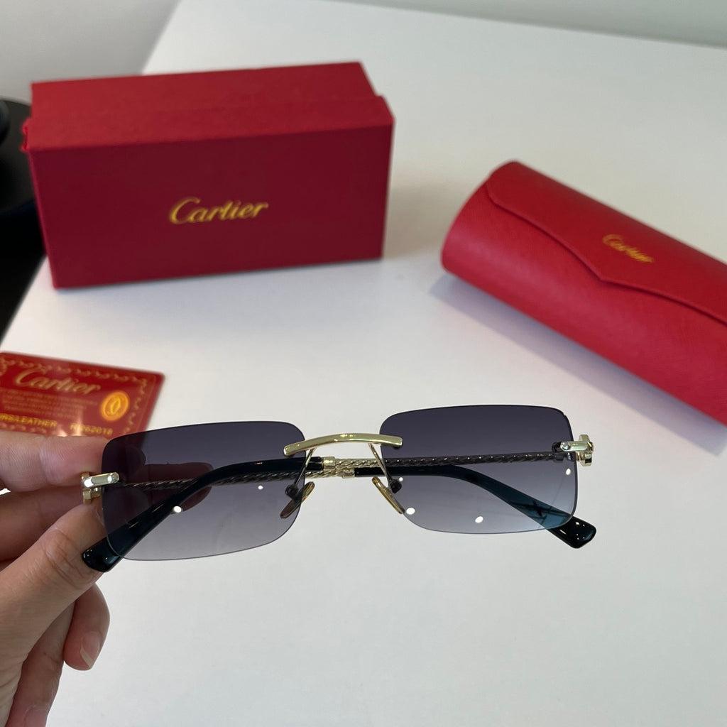 Cartier Lightweight Metal Rimless Silver Lens Sunglasses for Men & Wo - 358477 - detail image 6