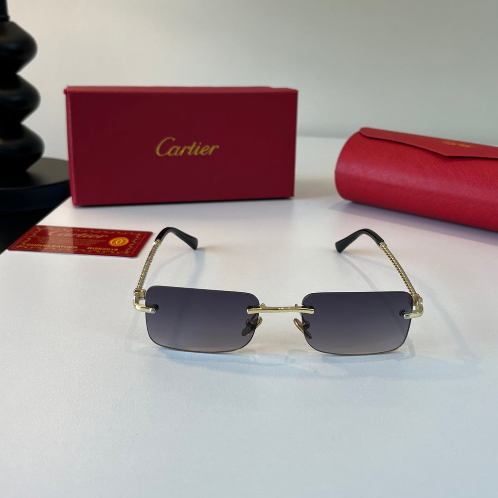 Cartier Lightweight Metal Rimless Silver Lens Sunglasses for Men & Wo - 399021 - detail image 2