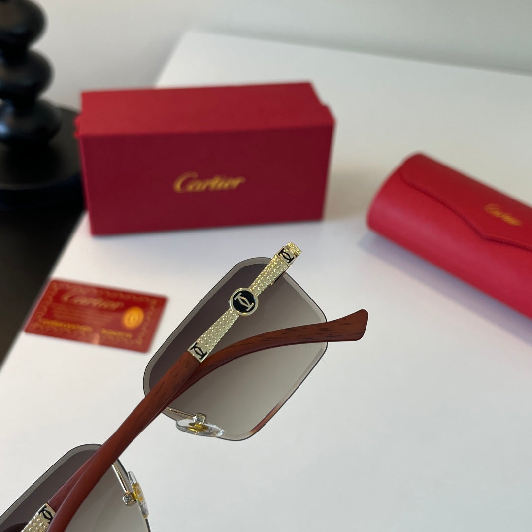 Cartier Lightweight Metal Rimless Silver Lens Sunglasses for Men & Wo - 493701 - detail image 8