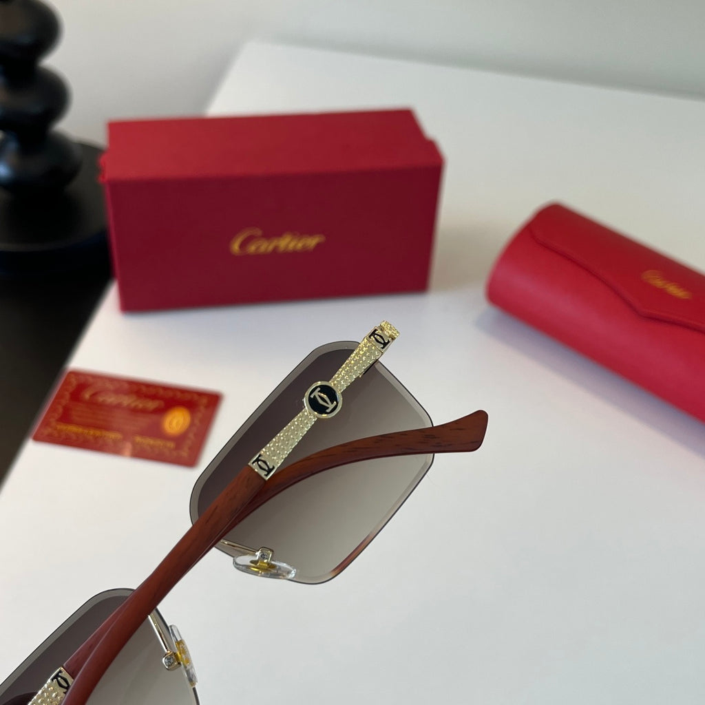 Cartier Lightweight Metal Rimless Silver Lens Sunglasses for Men & Wo - 358478 - detail image 8