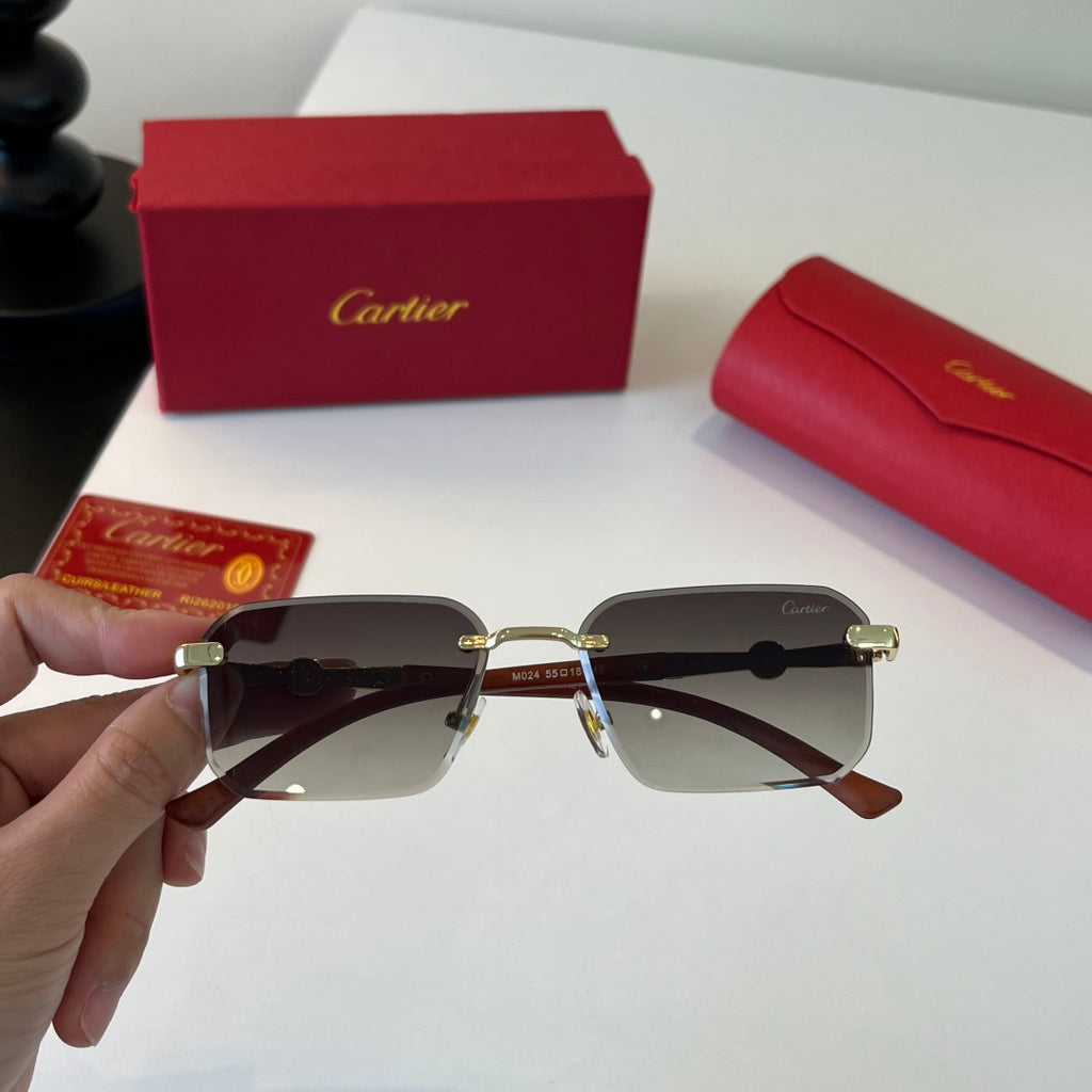Cartier Lightweight Metal Rimless Silver Lens Sunglasses for Men & Wo - 399022 - detail image 6