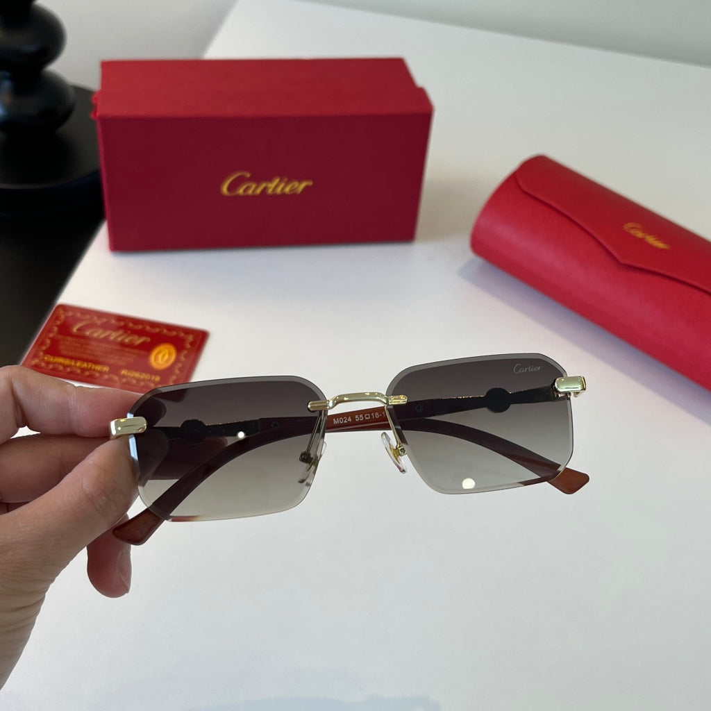Cartier Lightweight Metal Rimless Silver Lens Sunglasses for Men & Wo - 358478 - detail image 4