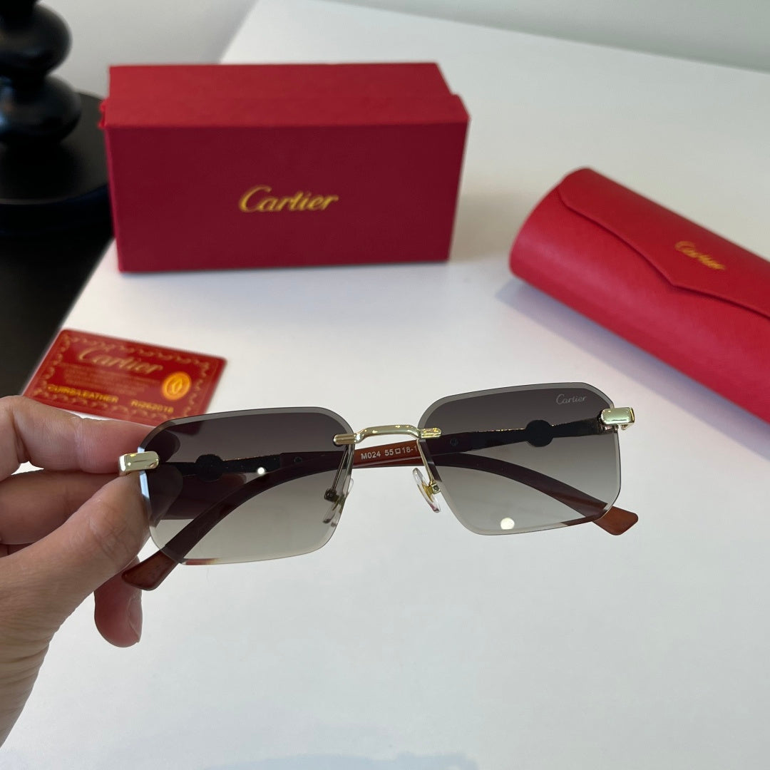 Cartier Lightweight Metal Rimless Silver Lens Sunglasses for Men & Wo - 358478 - detail image 4
