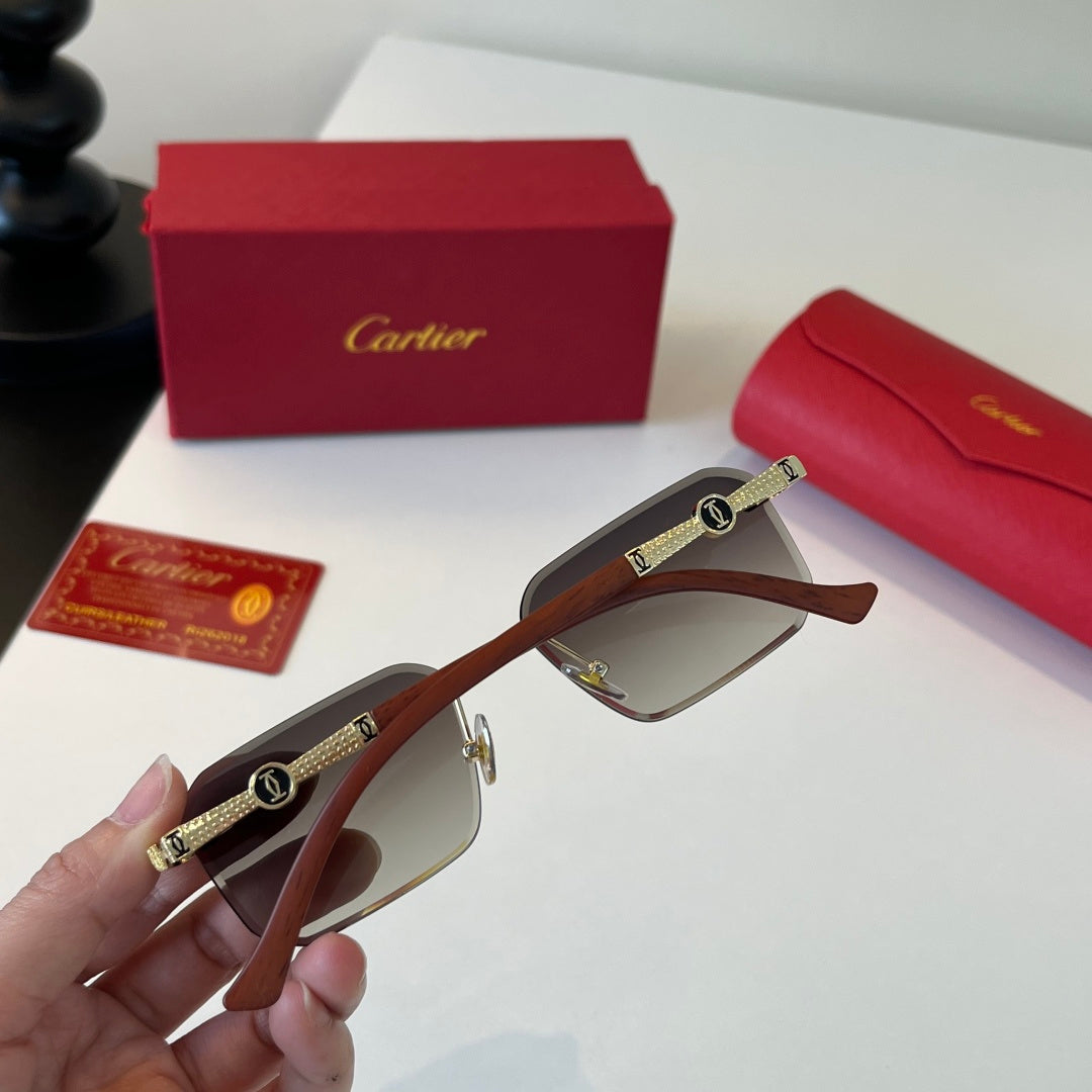 Cartier Lightweight Metal Rimless Silver Lens Sunglasses for Men & Wo - 358478 - detail image 9