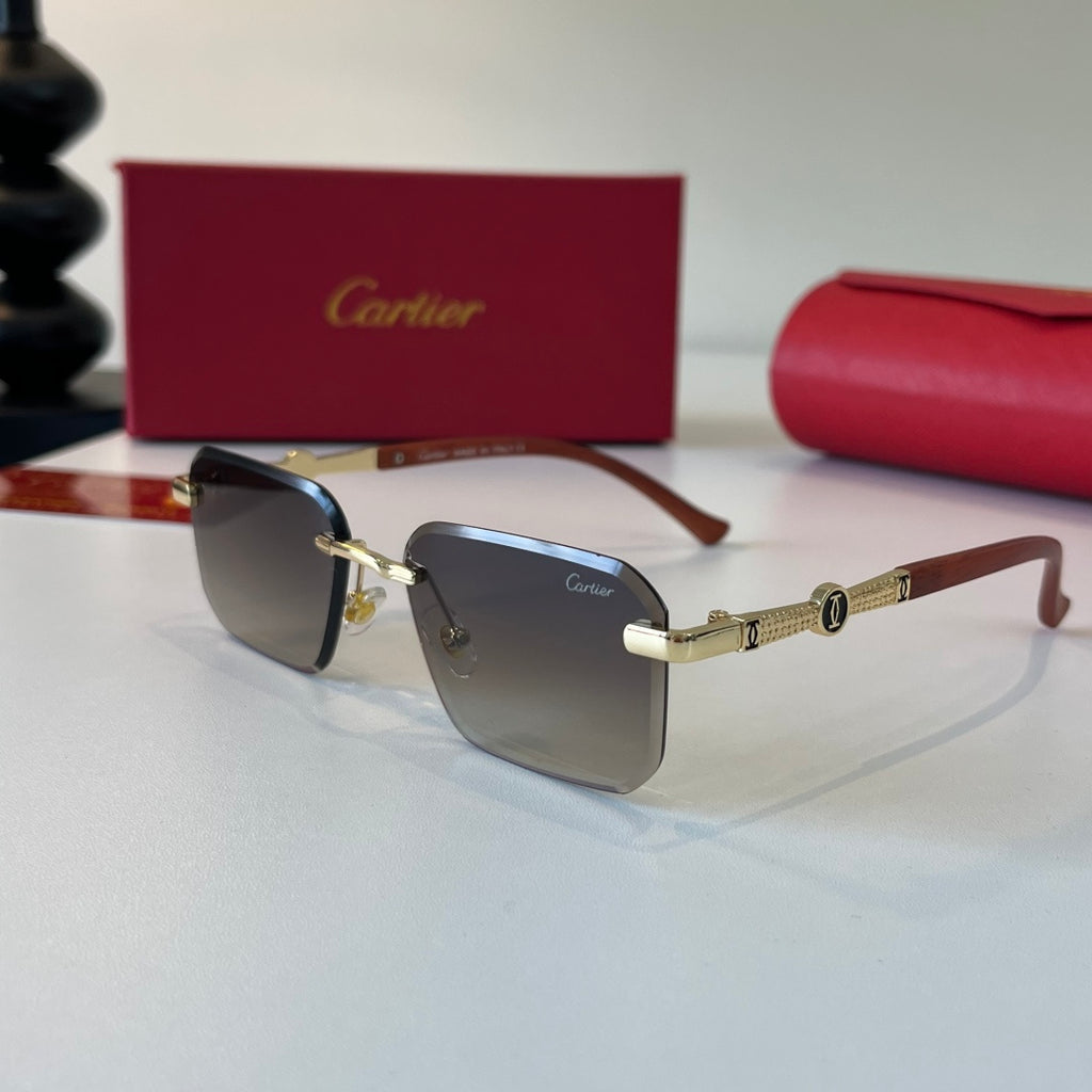 Cartier Lightweight Metal Rimless Silver Lens Sunglasses for Men & Wo - 358478 - detail image 3