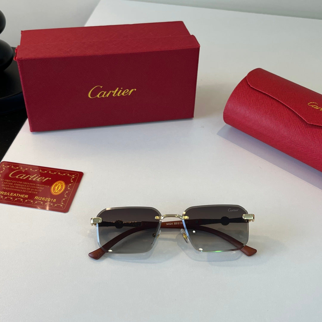 Cartier Lightweight Metal Rimless Silver Lens Sunglasses for Men & Wo - 358478 - detail image 5