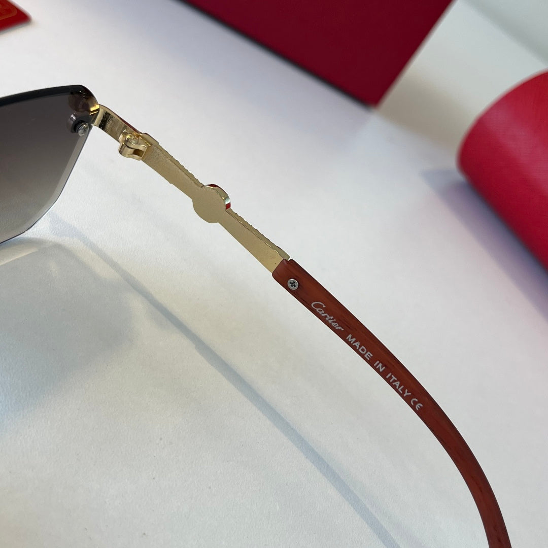 Cartier Lightweight Metal Rimless Silver Lens Sunglasses for Men & Wo - 358478 - detail image 11