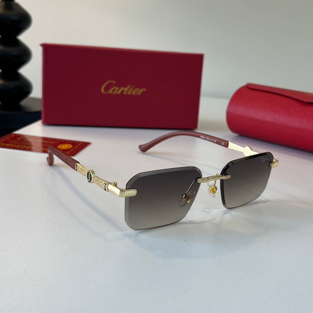 Cartier Lightweight Metal Rimless Silver Lens Sunglasses for Men & Wo - 465728