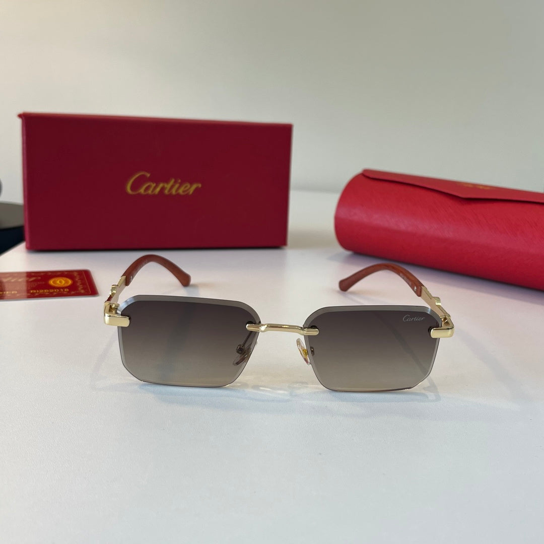 Cartier Lightweight Metal Rimless Silver Lens Sunglasses for Men & Wo - 399022 - detail image 2