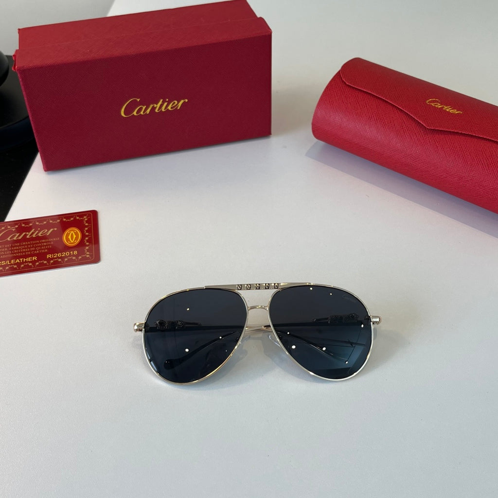 Cartier Lightweight Metal Rimless Silver Lens Sunglasses for Men & Wo - 358479 - detail image 5