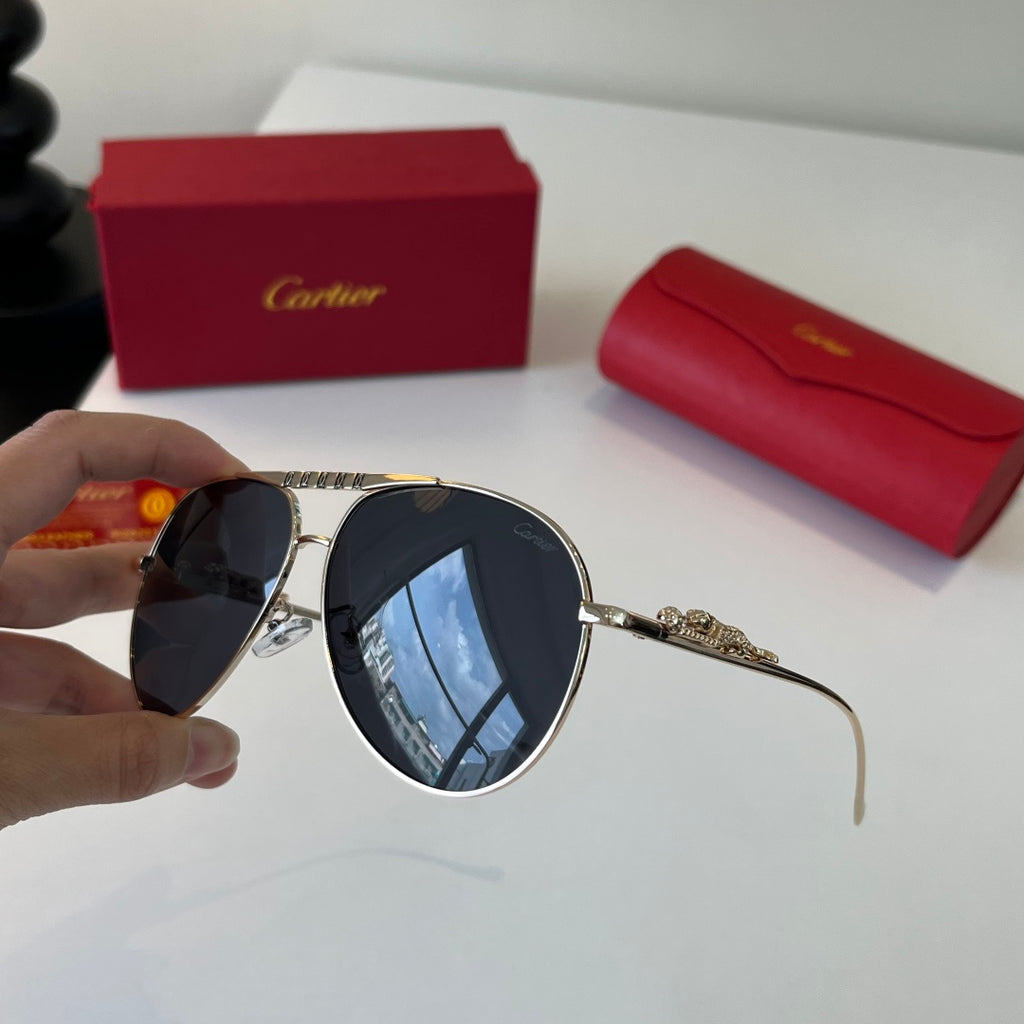 Cartier Lightweight Metal Rimless Silver Lens Sunglasses for Men & Wo - 358479 - detail image 4