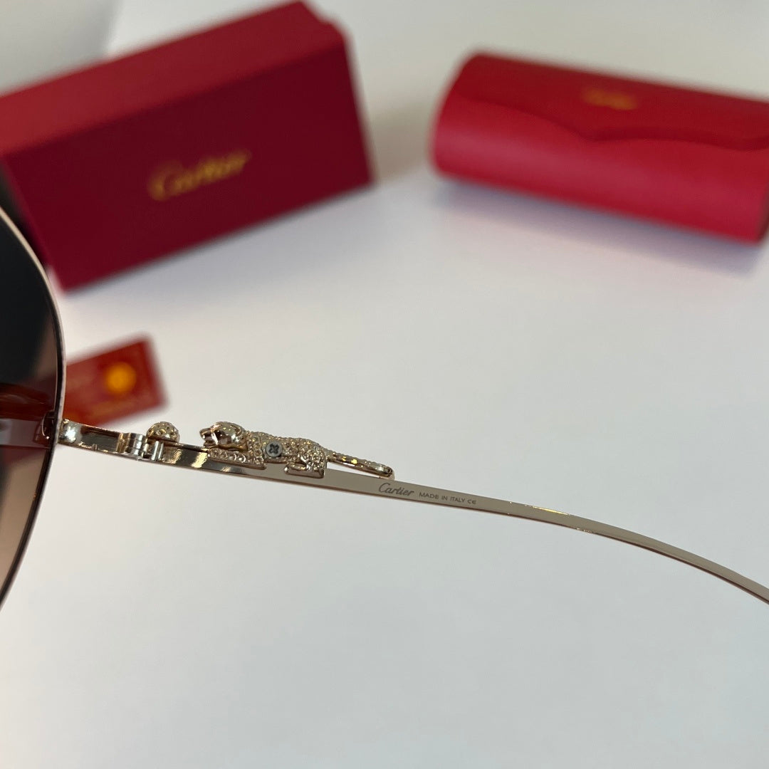 Cartier Lightweight Metal Rimless Red Lens Sunglasses for Men & Women - 358480 - detail image 11