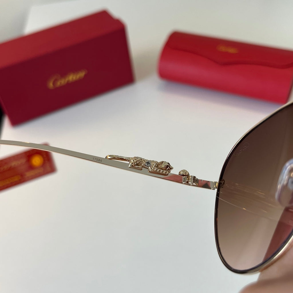 Cartier Lightweight Metal Rimless Red Lens Sunglasses for Men & Women - 358480 - detail image 10