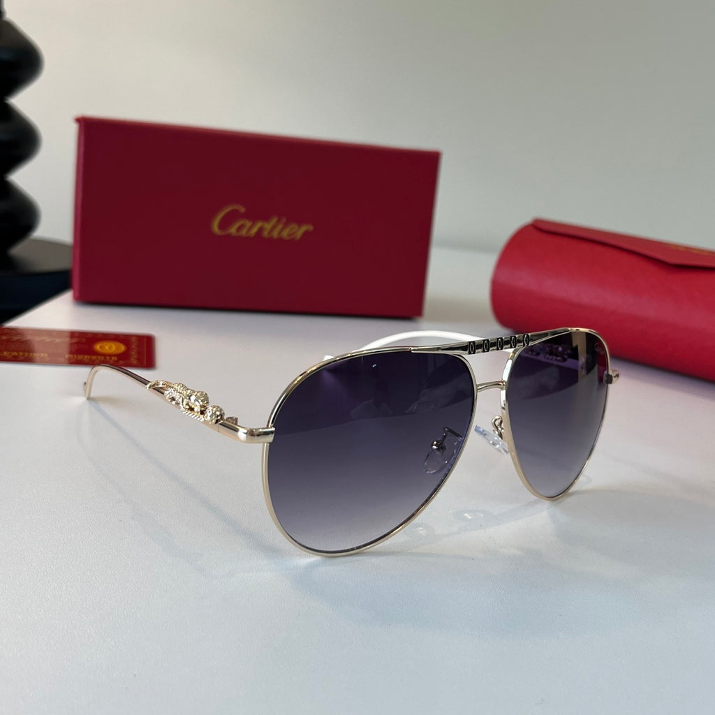 Cartier Lightweight Metal Rimless Blue Lens Sunglasses for Men & Wome - 358482