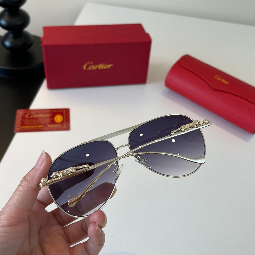 Cartier Lightweight Metal Rimless Blue Lens Sunglasses for Men & Wome - 358482 - detail image 8