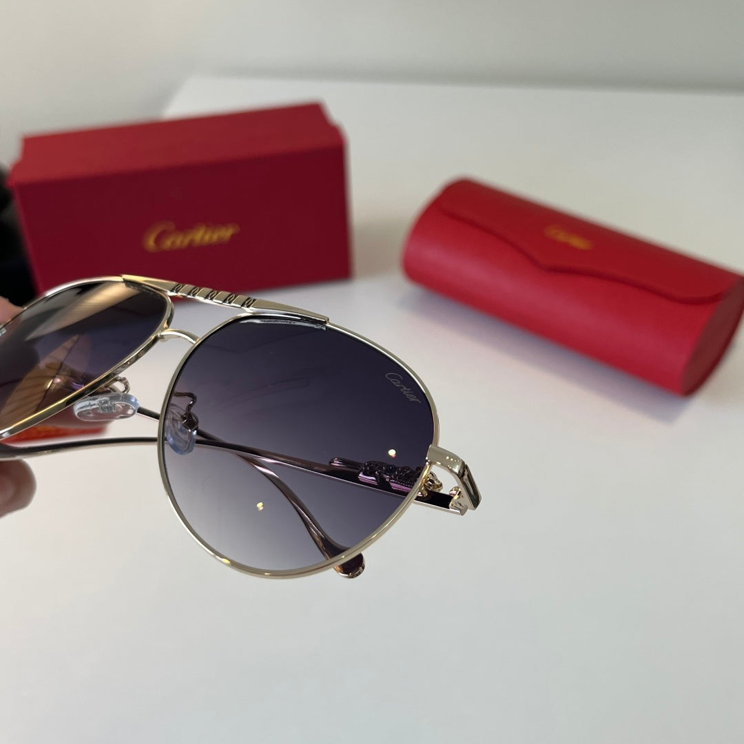 Cartier Lightweight Metal Rimless Blue Lens Sunglasses for Men & Wome - 358482 - detail image 6