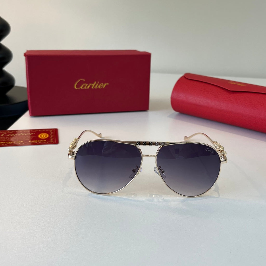 Cartier Lightweight Metal Rimless Blue Lens Sunglasses for Men & Wome - 358482 - detail image 2