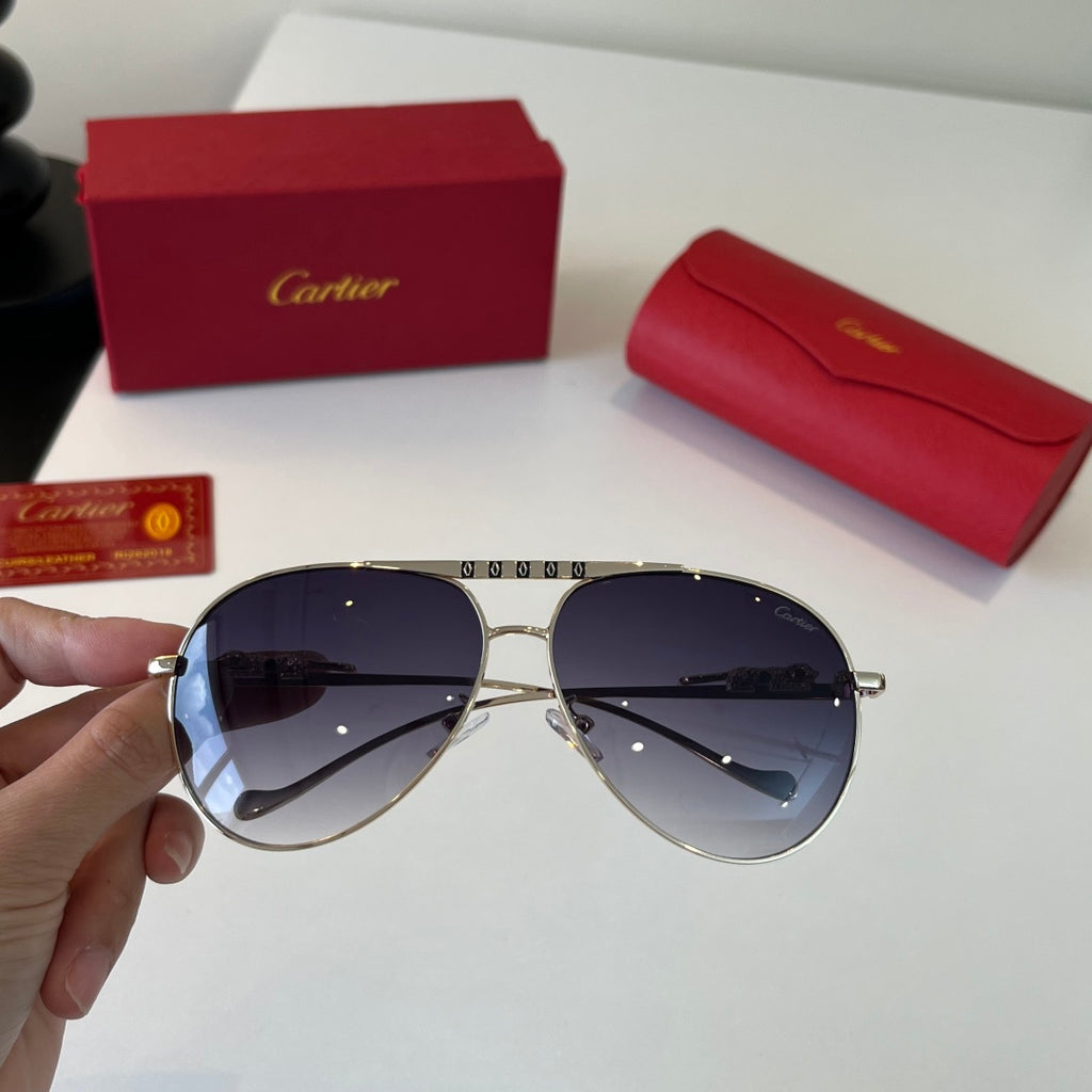 Cartier Lightweight Metal Rimless Blue Lens Sunglasses for Men & Wome - 358482 - detail image 5