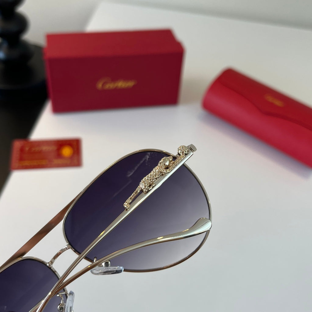 Cartier Lightweight Metal Rimless Blue Lens Sunglasses for Men & Wome - 358482 - detail image 7
