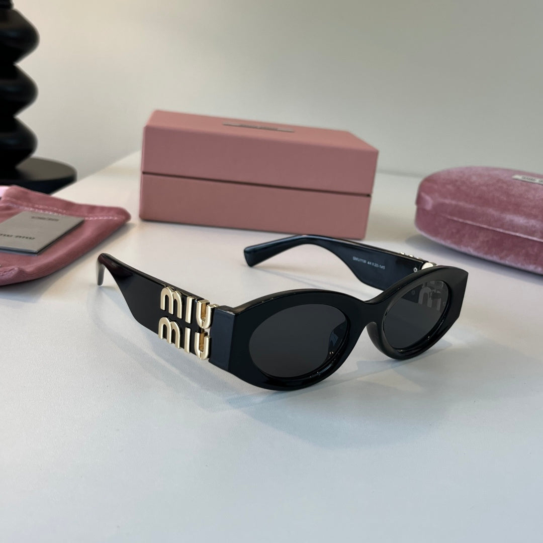Miu Miu Cat-Eye Black Lens Sunglasses for Men & Women - 358666