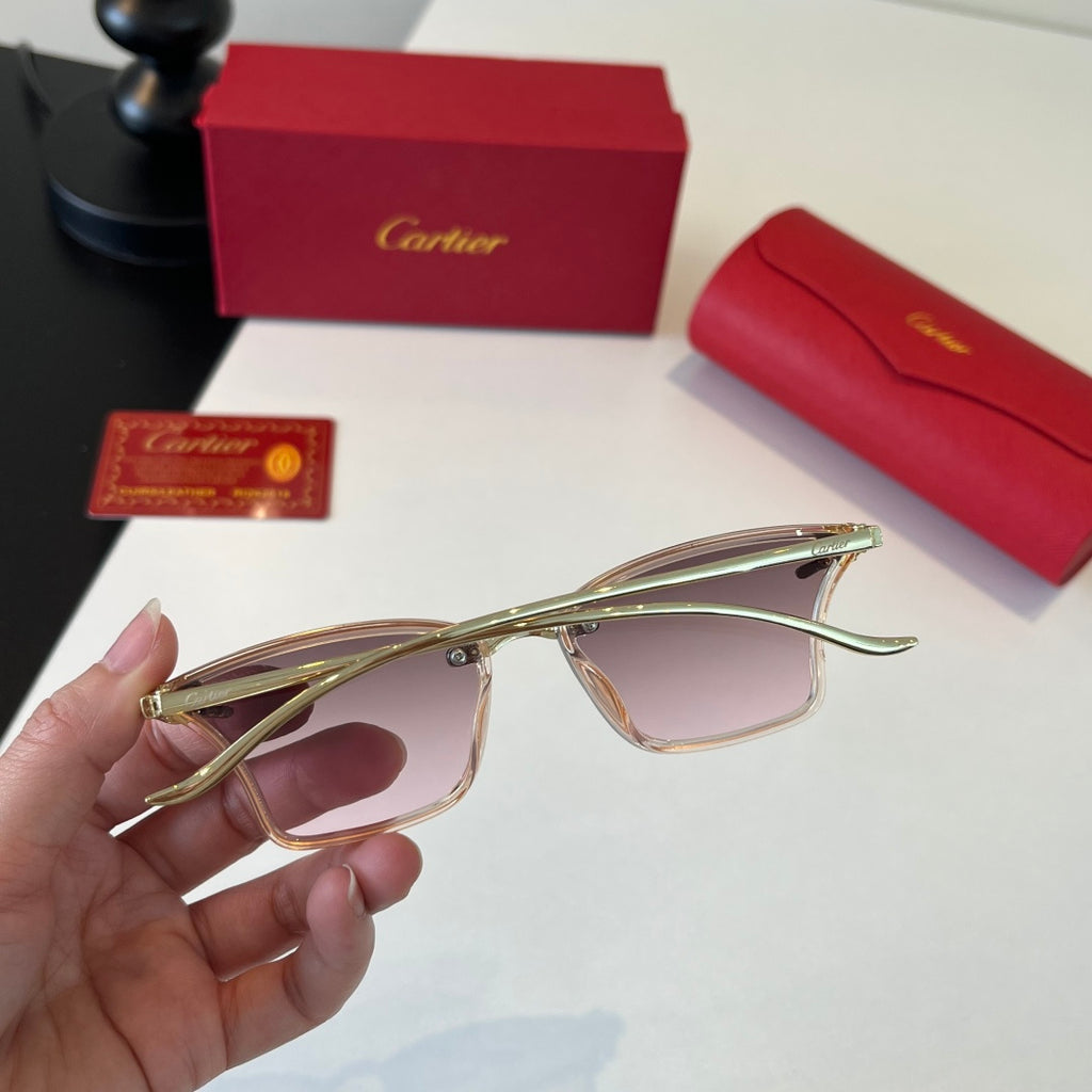 Cartier Lightweight Metal Rimless Silver Lens Sunglasses for Men & Wo - 372272 - detail image 8
