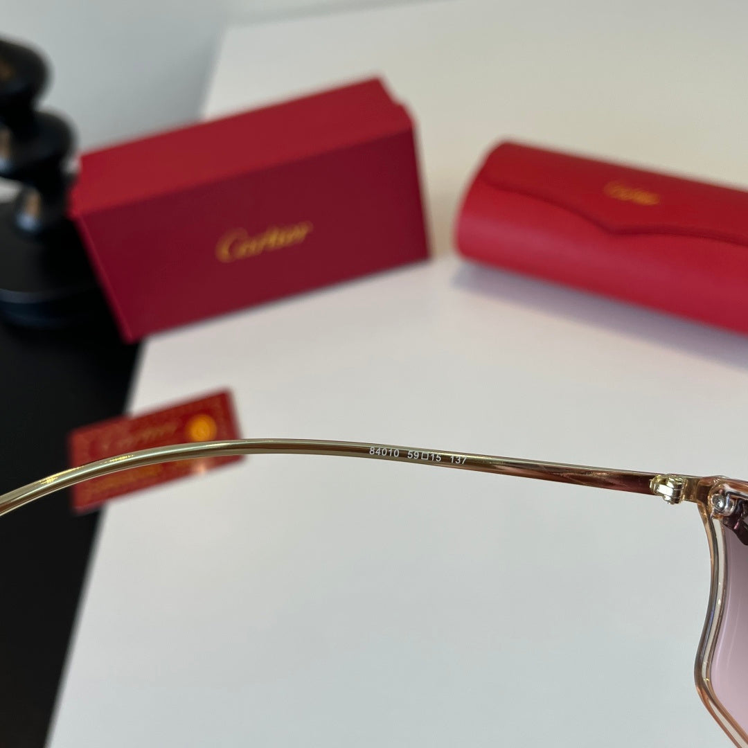 Cartier Lightweight Metal Rimless Silver Lens Sunglasses for Men & Wo - 432292 - detail image 9