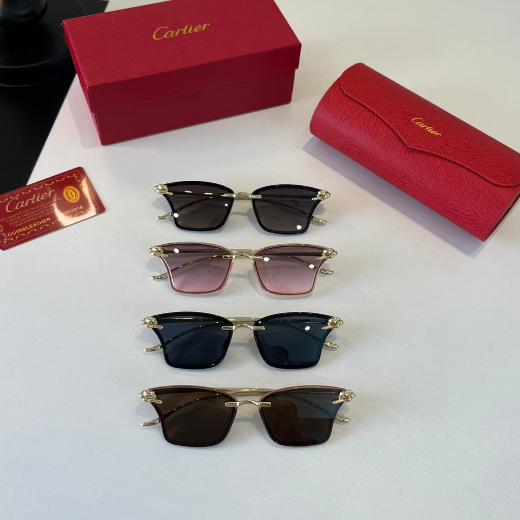 Cartier Lightweight Metal Rimless Brown Lens Sunglasses for Men & Wom - 372275 - detail image 11