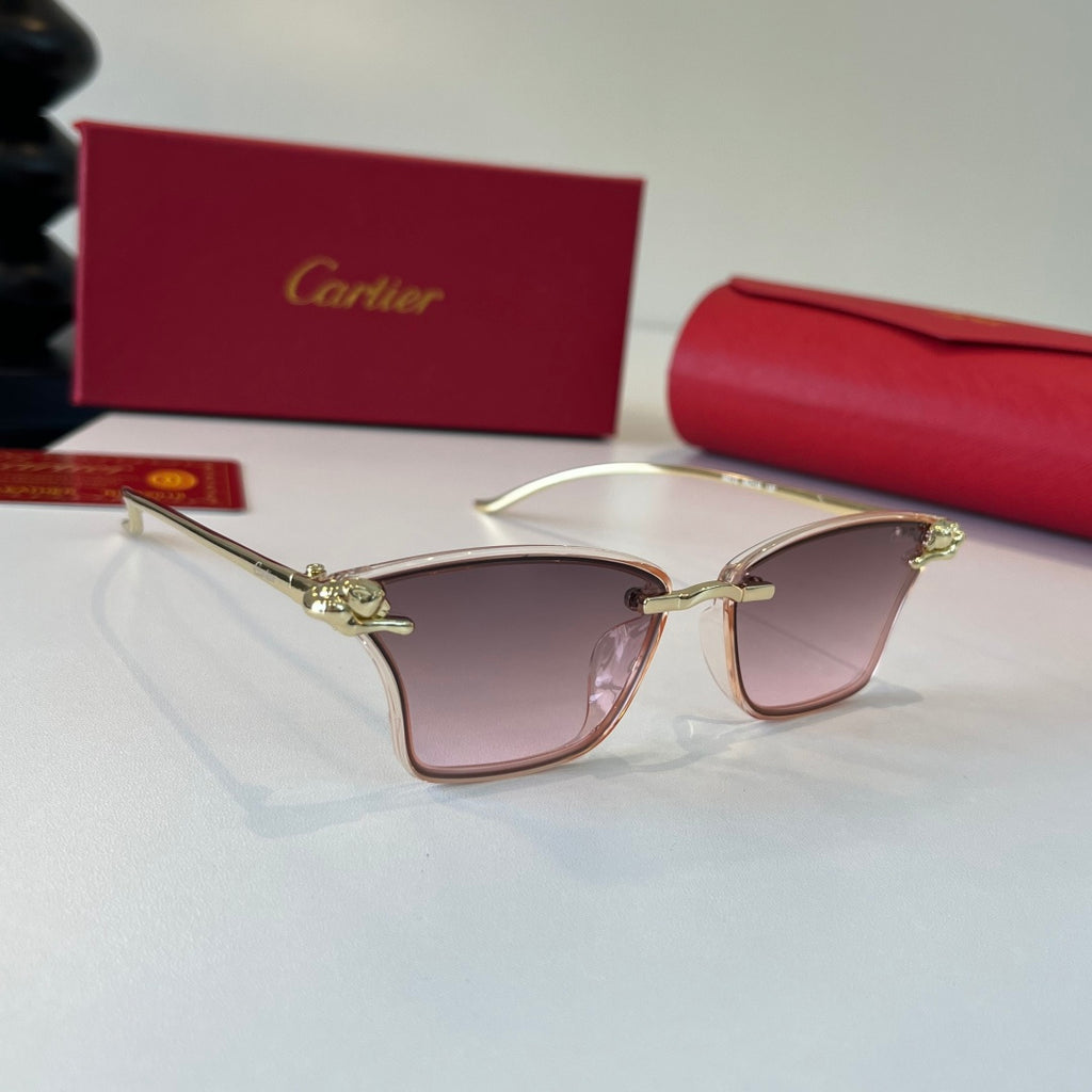 Cartier Lightweight Metal Rimless Silver Lens Sunglasses for Men & Wo - 487324