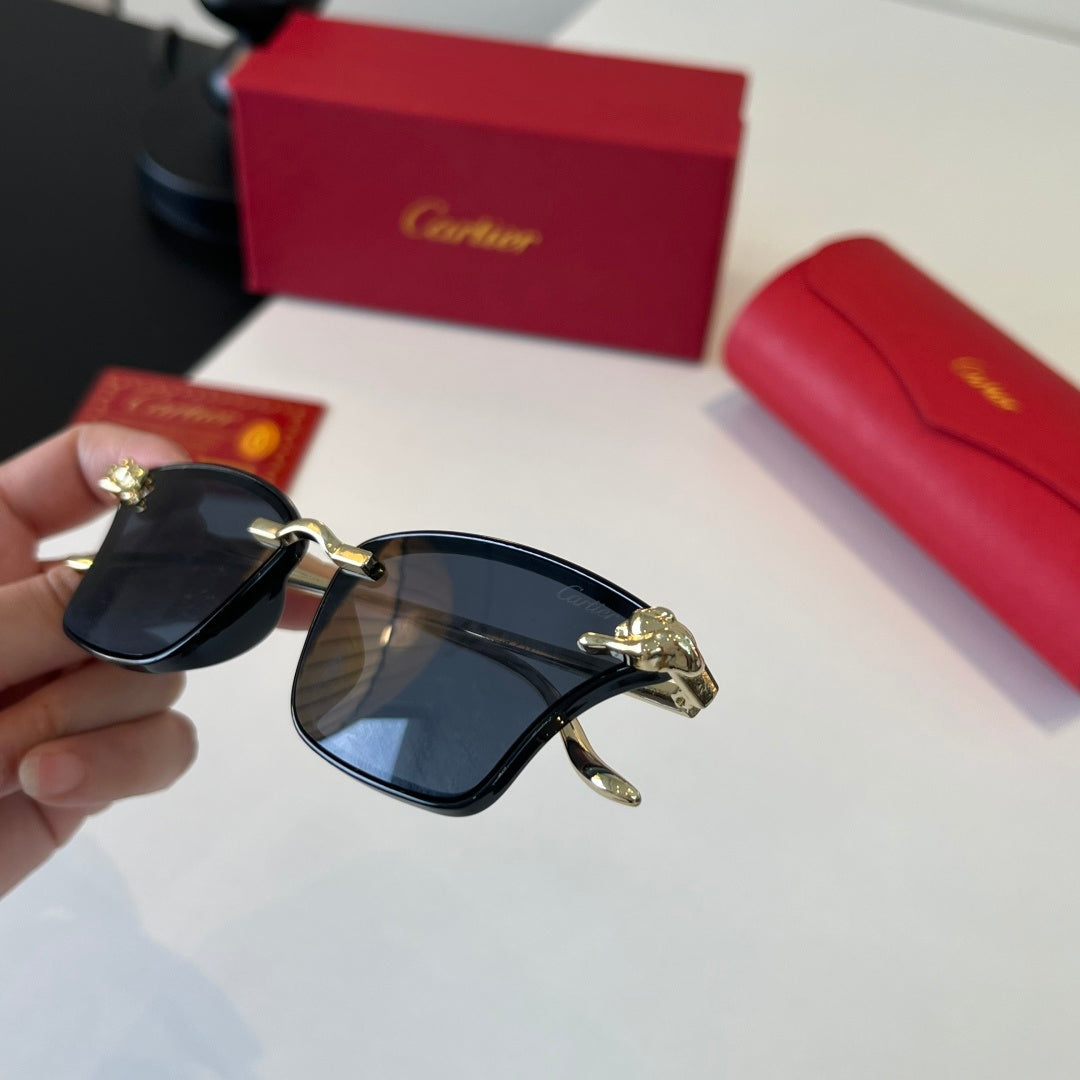 Cartier Lightweight Metal Rimless Silver Lens Sunglasses for Men & Wo - 372274 - detail image 6