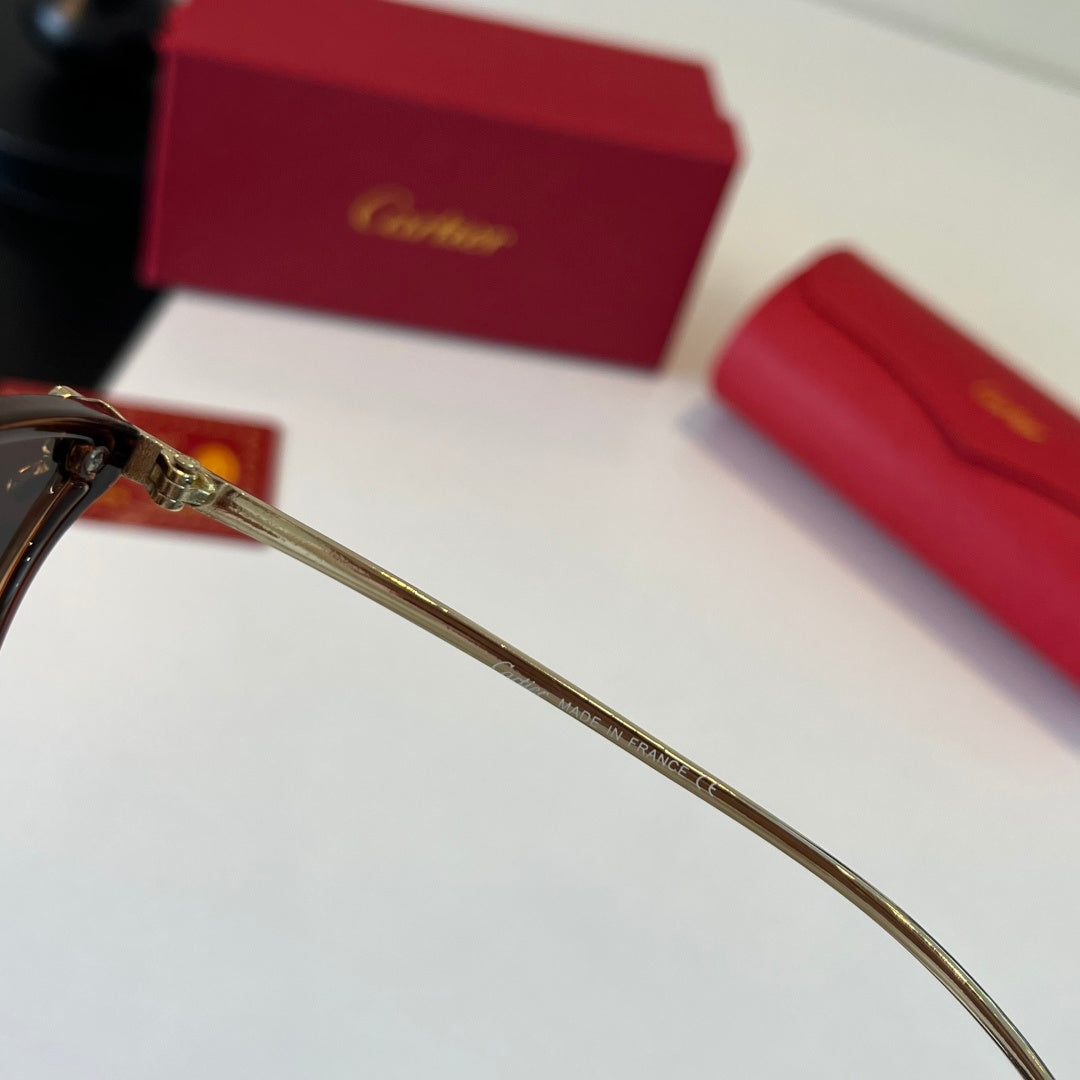 Cartier Lightweight Metal Rimless Brown Lens Sunglasses for Men & Wom - 372275 - detail image 10