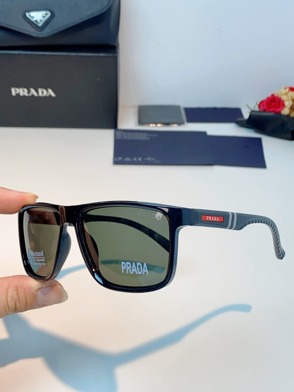 Prada Polarized Fashion Gray Lens Sunglasses for Men - 358449 - detail image 6
