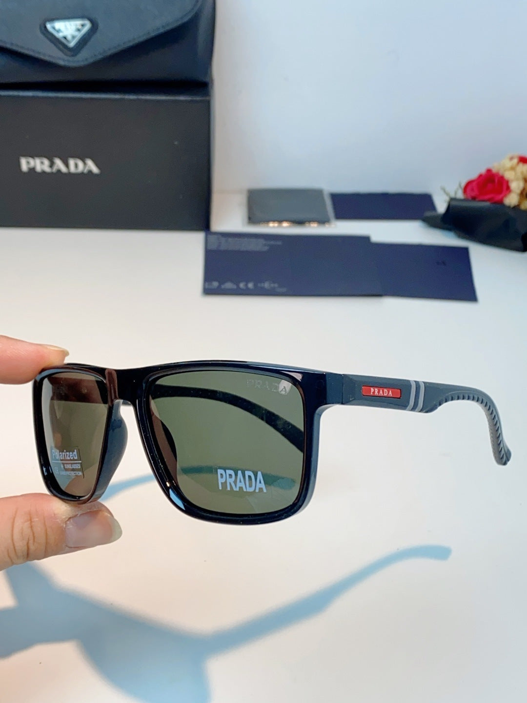 Prada Polarized Fashion Gray Lens Sunglasses for Men - 358449 - detail image 6