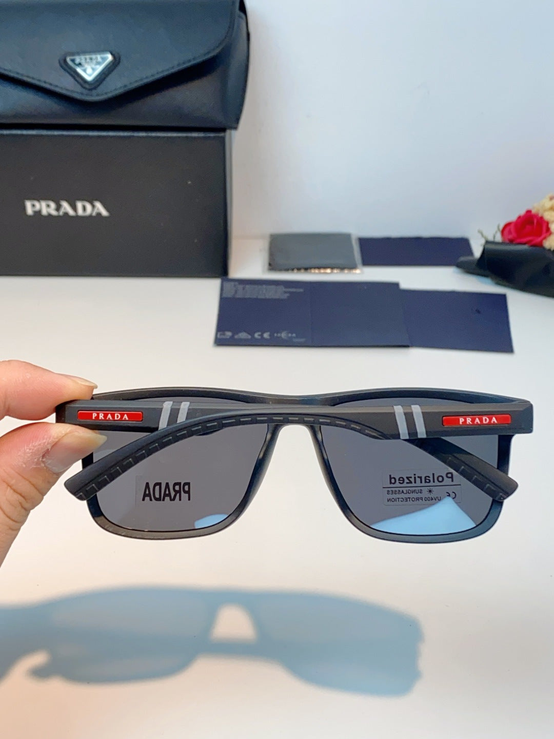 Prada Polarized Fashion Gray Lens Sunglasses for Men - 358451 - detail image 5
